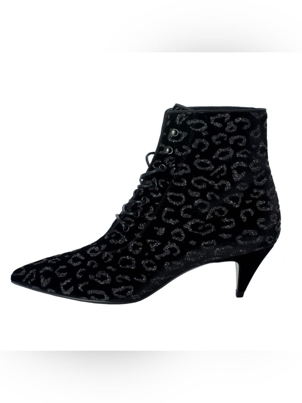 Saint Laurent Paris Leo Velvet Black Ankle Boots Shoes, Size 40 1/2 US 10 1/2